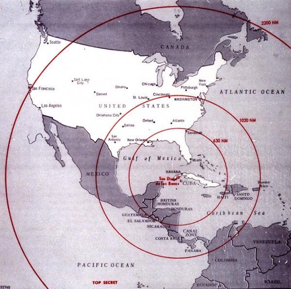 *In 1962, the US discovered that the Soviet Union had stationed nuclear missiles in Cuba. Fidel Castro sought protection after the Bay of Pigs Invasion. *John F.