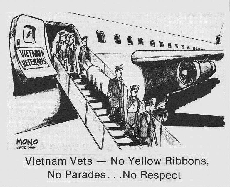 *Unlike veterans of World War II, who returned to grateful and supportive Americans, Vietnam War veterans returned often to face indifference or outright hostility from some who opposed the war.