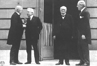 In 1919, Lloyd George of England, Orlando of Italy, Clemenceau of France and Woodrow Wilson from the US met to discuss how Germany was to be made to pay for the damage world war one had caused.
