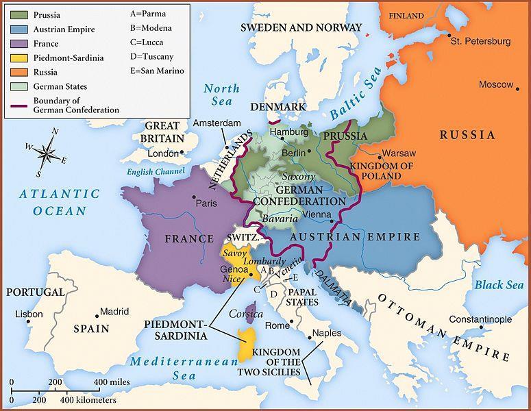 ORIGINS 1815: Congress of Vienna redrawing the Continent s map: still 39 states in the German speaking area dissolution