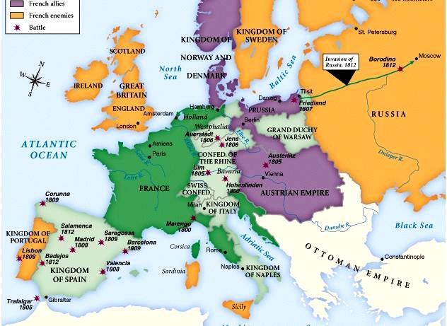 Europe in 1812 (at the height of Napoleon) In 1812, Napoleon was the emperor of France and Norway & Denmark
