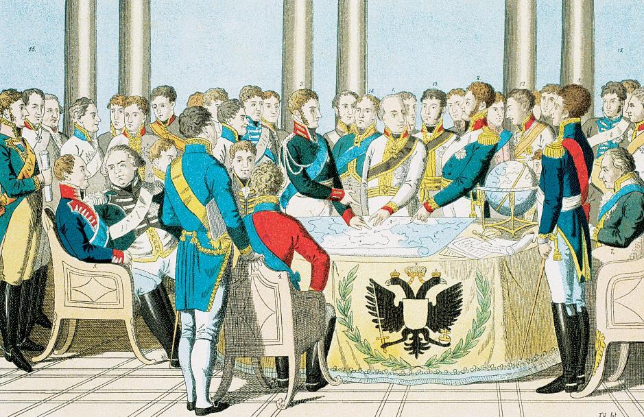 Congress of Vienna was attended by conservatives from Austria, Prussia, Russia, Britain, France and was led by Austrian minister Klemons von Metternich