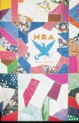 Quilt displaying NRA emblem Helping Business and Labor On the last day of the Hundred Days, Congress passed the National Industrial Recovery Act (NIRA), which Roosevelt called the most important and