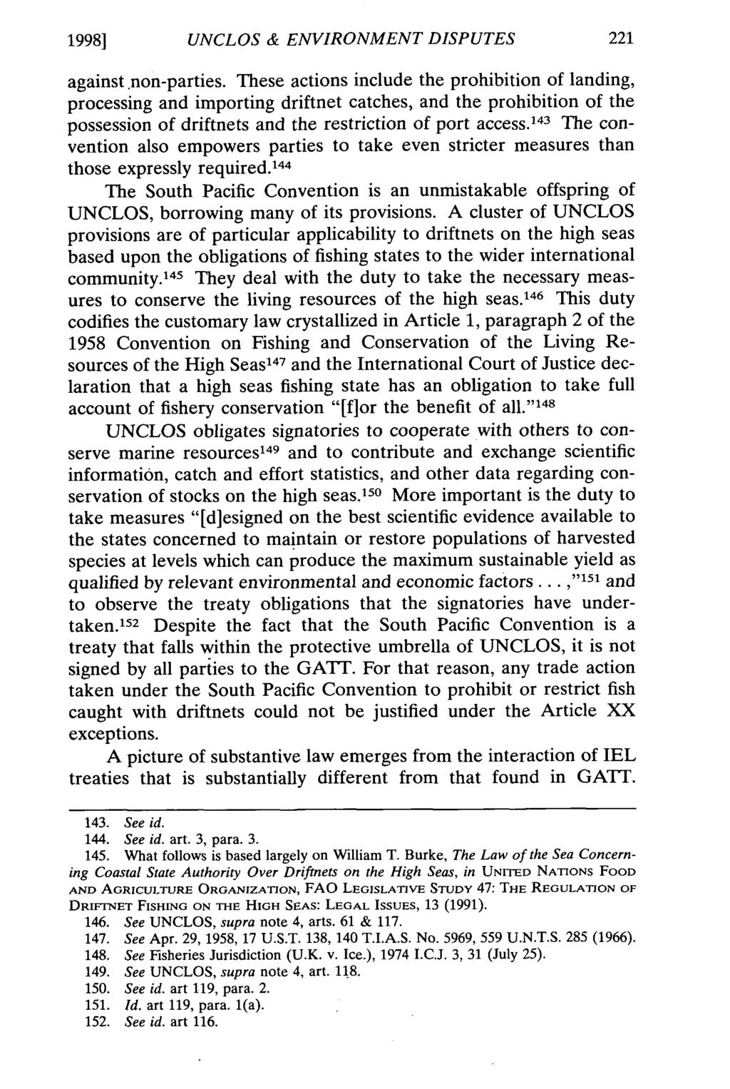 19981 UNCLOS & ENVIRONMENT DISPUTES against.non-parties.