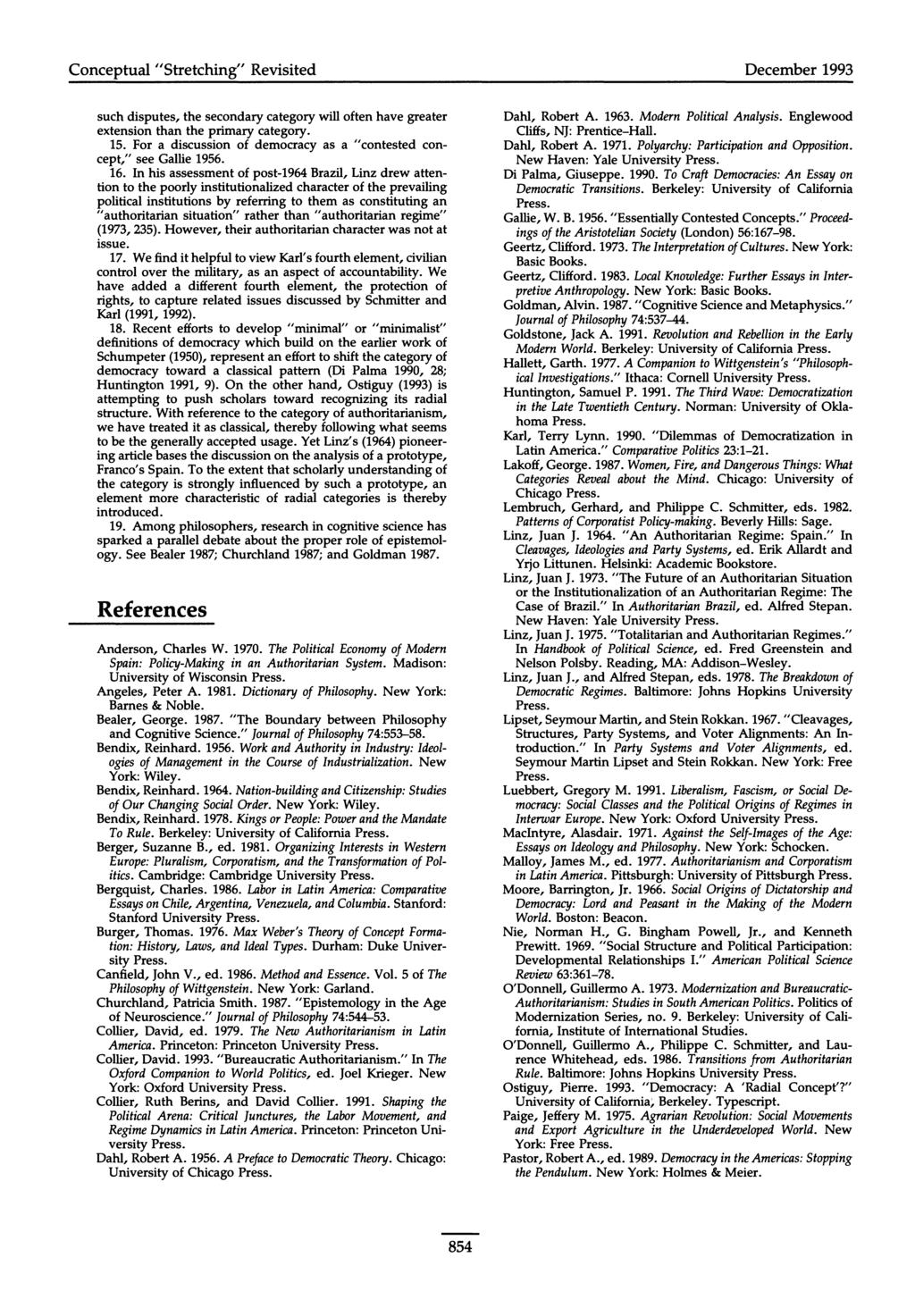 Conceptual "Stretching" Revisited December 1993 such disputes, the secondary category will often have greater extension than the primary category. 15.