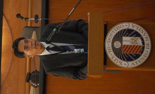 Dean Candelaria of the Ateneo Law School delivers first professorial lecture On September 19, 2012, Professorial Chair recipient Dean Sedfrey M.