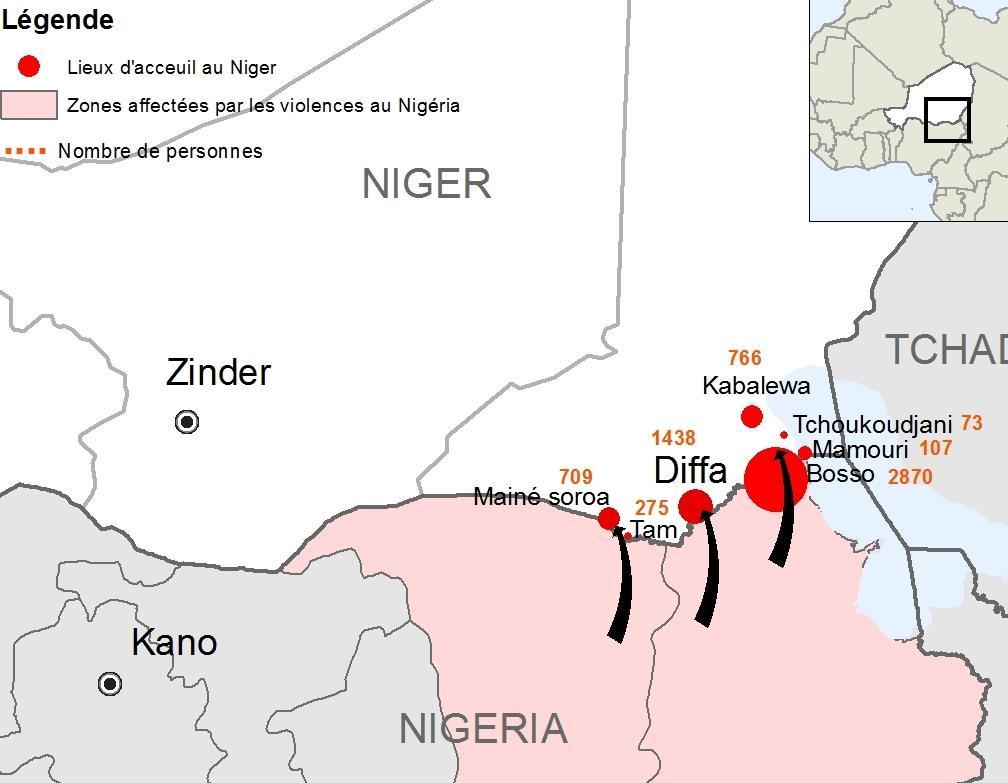 UNICEF Niger Monthly Humanitarian Situation Report Date: 26 June 2013 Highlights As of 20 June, an estimated 6,240 people have crossed the border into Niger in the region of Diffa from Nigeria.