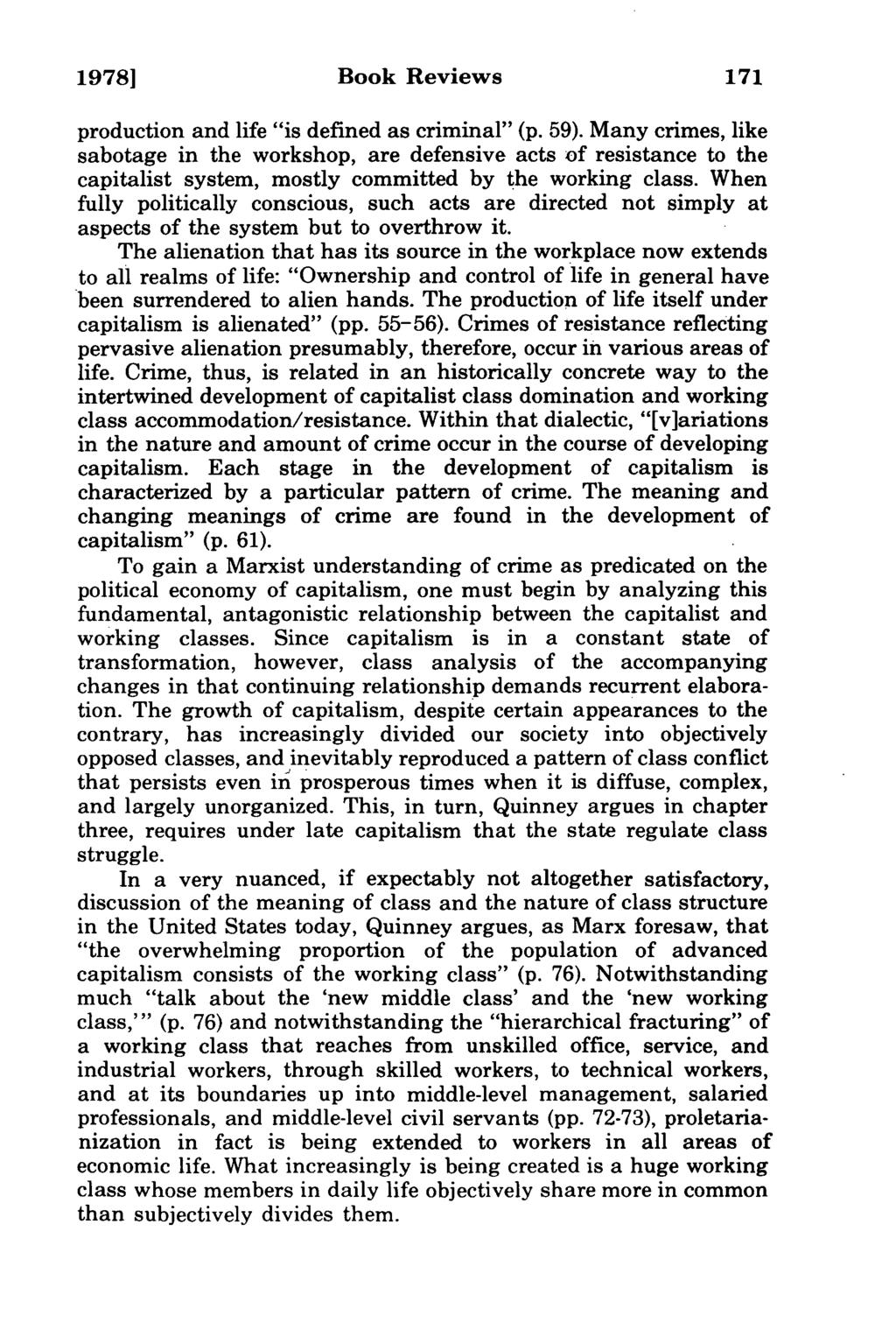 19781 Book Reviews 171 production and life "is defined as criminal" (p. 59).