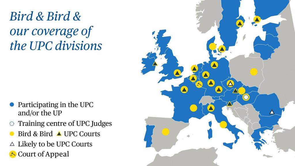 Global reach With 28 offices globally, we have a presence in all major UPC division jurisdictions and have litigated before many of the UPC's judges in their national courts.