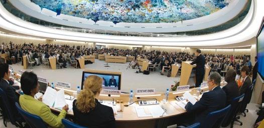 The Human Rights Council is a permanent United Nations body which aims to strengthen the promotion and protection of human rights around the world.