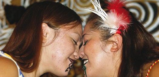 Pressing of noses (Hongi), a form of greeting in Maori culture, signifies sharing of the life force and the breath of life. UN Photo/Evan Schneider. 4.