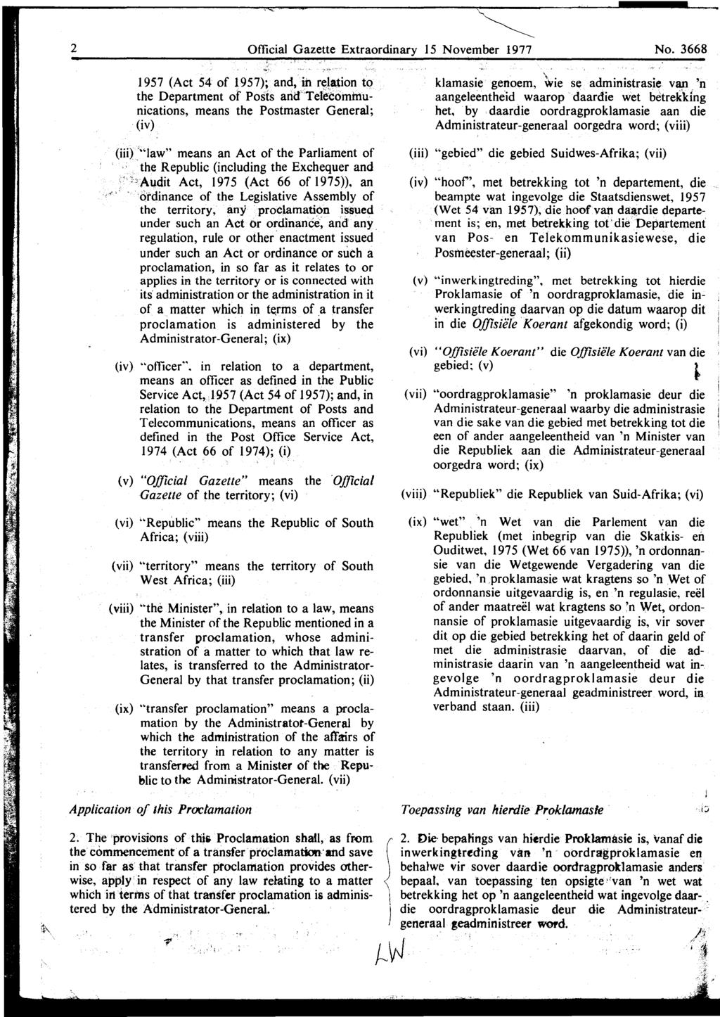 2 Official Gazette Extraordinary 15 November 1977 No.