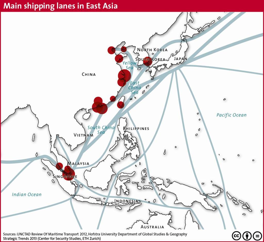 A.3.2 Main Shipping Lanes around the Spratlys 239 This map shows major shipping lanes from around the world that flow through the South China Sea and the Spratly area.