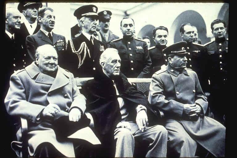 2. Yalta Conference* A. Roosevelt, Churchill, Stalin met: i.