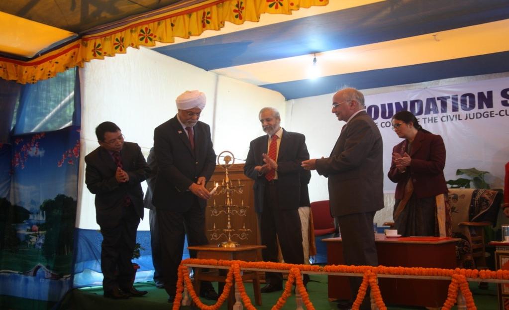 Justice Jagdish Singh Khehar, Judge, Supreme Court India laying down the foundation sne the Court Civil Judge cum Judicial Magistrate, Chungthang Subdivision, North Sikkim.