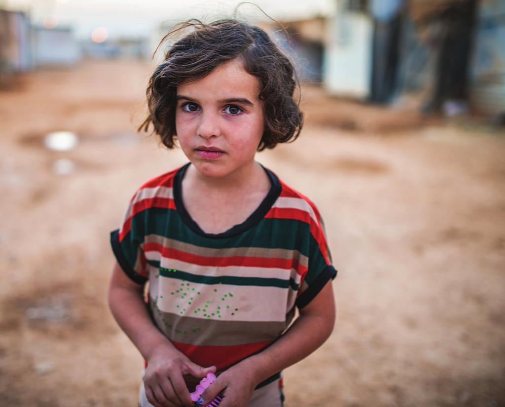 Sedra AGE 7, JORDAN MILLIONS OF CHILDREN ARE DISPLACED by war and other threats, in Syria and around the world.