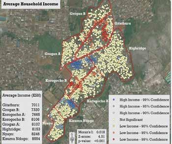 Figure 2: Hot spot mapping income quintiles, with the majority of female breadwinner households occurring in the lowest income quintiles.