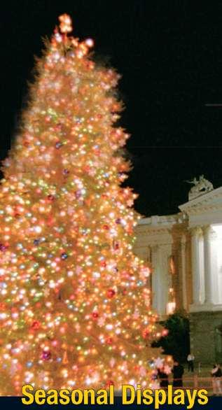 Pubic Displays, cont. A Christmas tree sparkles in front of the California State Capital.