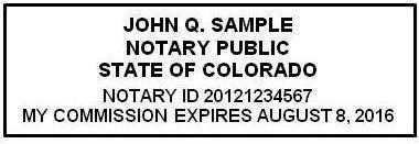 will be provided later A rectangular rubber ink stamp Must contain within the border Notary s official name The words