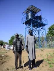 of communities. Already, water tanks and water points serving as many as 10,000 people have been built and local people have been trained to build boreholes.