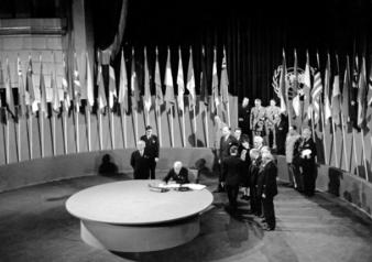 In light of the League s experience, the US, the USSR, the United Kingdom, France, and the Republic of China took the initiative in establishing the UN, which is headquartered