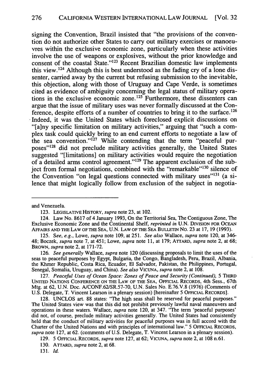 California Western International Law Journal, Vol. 32 [2001], No. 2, Art. 4 276 CALIFORNIA WESTERN INTERNATIONAL LAW JOURNAL [Vol.