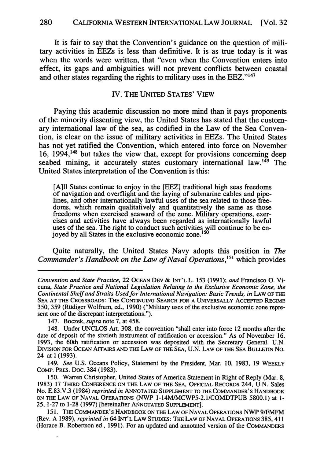 California Western International Law Journal, Vol. 32 [2001], No. 2, Art. 4 280 CALIFORNIA WESTERN INTERNATIONAL LAW JOURNAL [Vol.