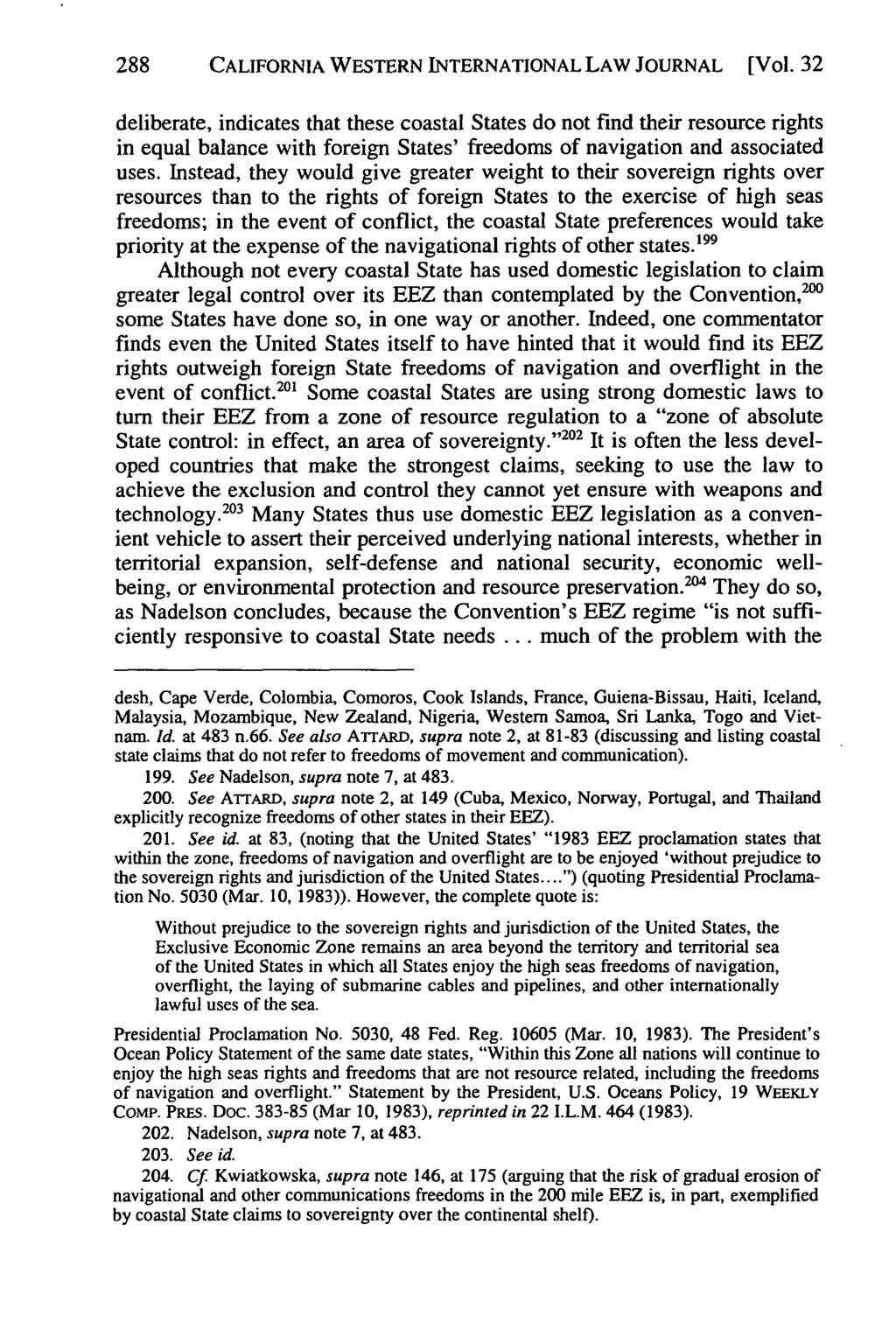 California Western International Law Journal, Vol. 32 [2001], No. 2, Art. 4 288 CALIFORNIA WESTERN INTERNATIONAL LAW JOURNAL [Vol.