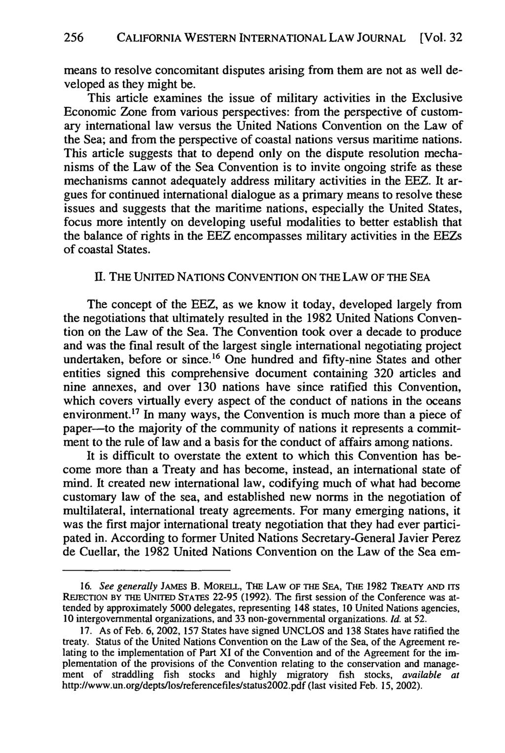 California Western International Law Journal, Vol. 32 [2001], No. 2, Art. 4 256 CALIFORNIA WESTERN INTERNATIONAL LAW JOURNAL [Vol.