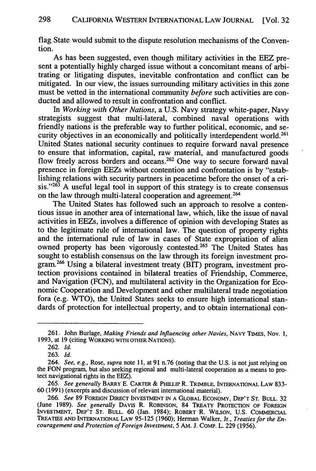 298 California CALIFORNIA Western International WESTERN Law INTERNATIONAL Journal, Vol. 32 [2001], LAW No. JOURNAL 2, Art. 4 [Vol.