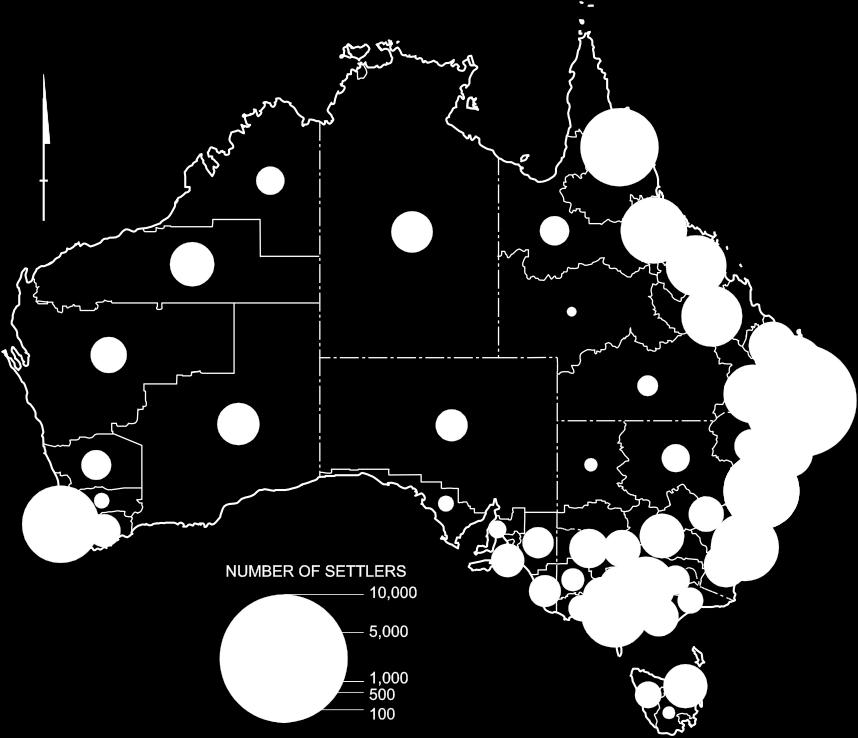 non-metropolitan destinations upon their arrival in Australia.