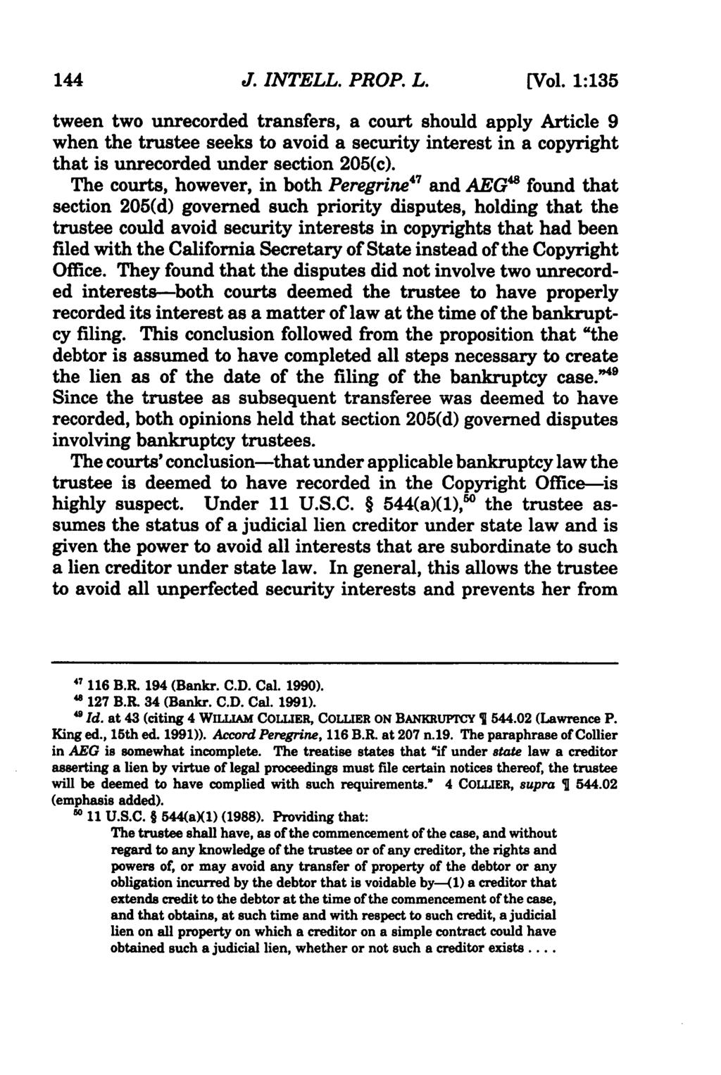 144 Journal of Intellectual Property Law, Vol. 1, Iss. 1 [1993], Art. 8 J. INTELL. PROP. L. [Vol.