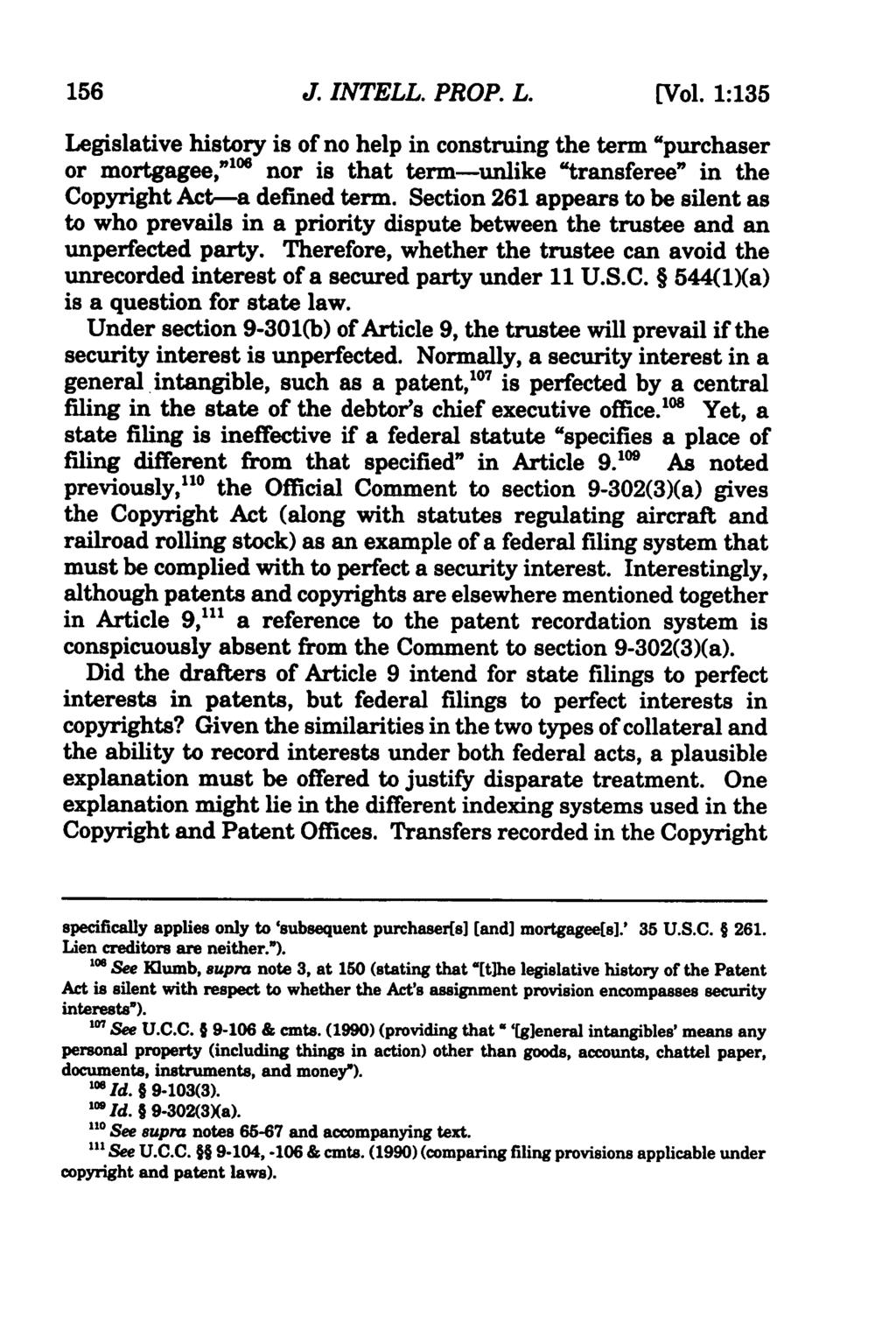 Journal of Intellectual Property Law, Vol. 1, Iss. 1 [1993], Art. 8 156 J. INTELL. PROP. L. [Vol.