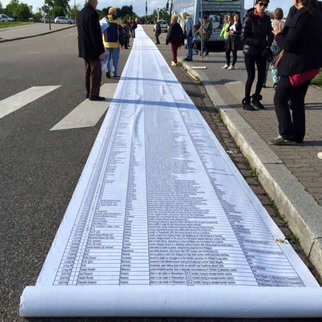 Protest on this day last year at the European Parliament with names of 17,000 forced