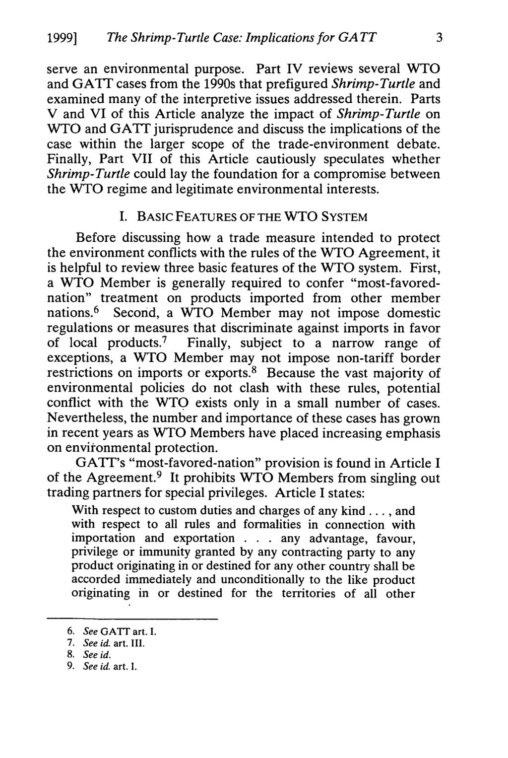 1999] The Shrimp-Turtle Case: Implications for GATT 3 serve an environmental purpose.