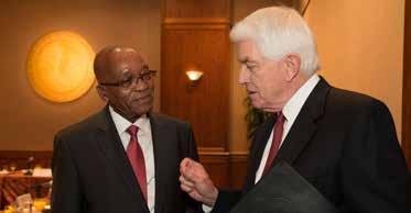 H.E. Jacob Zuma, President of the Republic of South Africa, meets with Thomas J. Donohue, President and CEO, U.S. Chamber of Commerce, at a U.S.-South Africa Business Council luncheon highlighting the importance of our bilateral relationship.