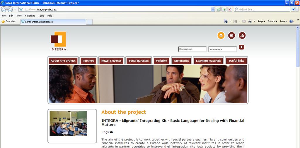 Project products and results(1) A regularly updated web portal which integrated useful financial information; online training; contact information; networks; data in partner countries languages for