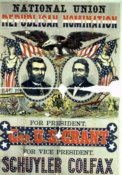 Election of 1868 Ulysses S Grant (R) Horatio Seymour (D) Americans disillusioned with professional politicians so wanted