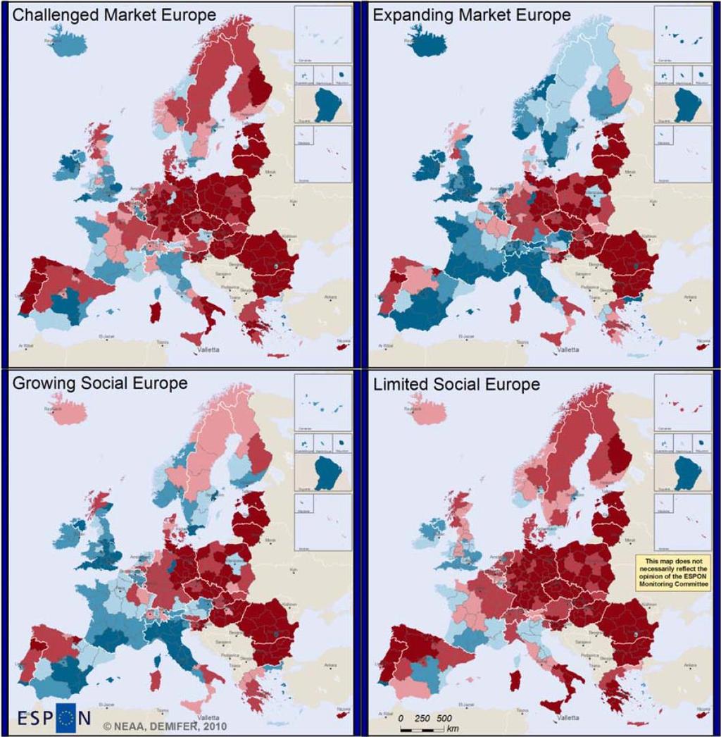 19 Map 2: Change in labour force between 2005 and 2050 according to different DEMIFER scenarios (*) (*) The Limited Social Europe scenario (LSE) and the Growing Social Europe scenario (GSE) are