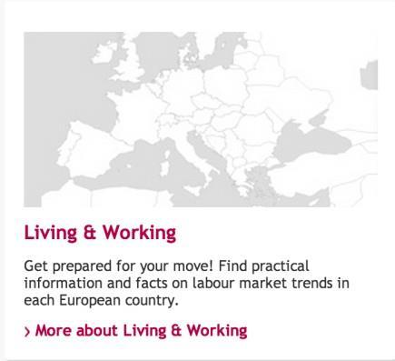 Information on the EURES Portal Living & Working Living and