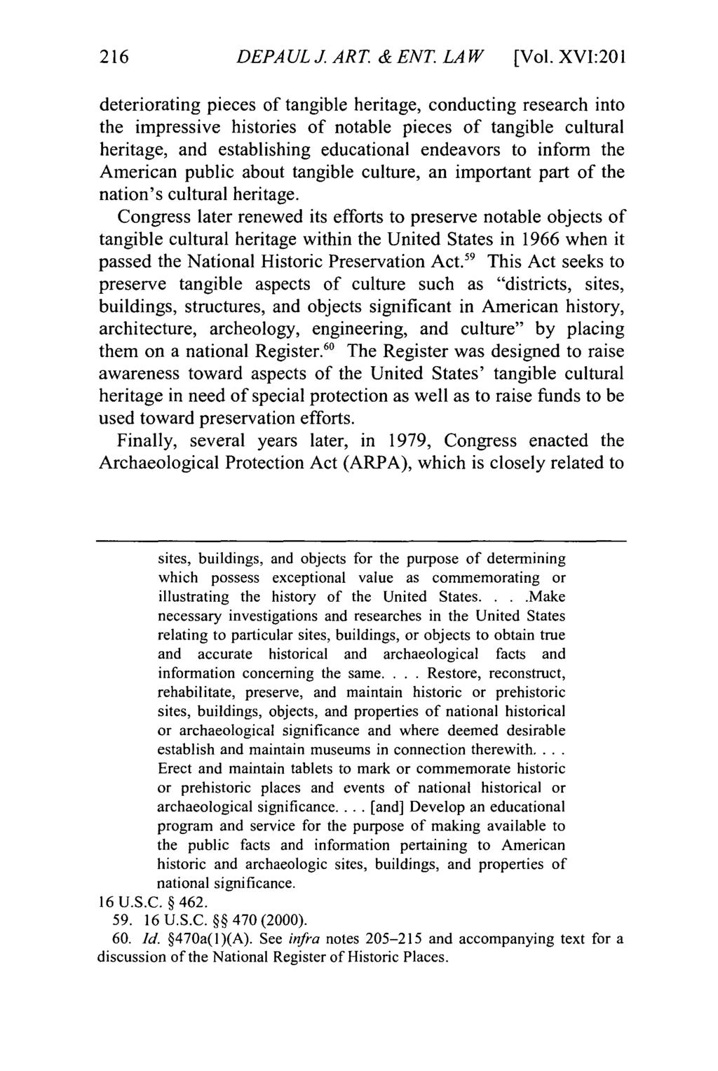 DePaul Journal of Art, Technology & Intellectual Property Law, Vol. 16, Iss. 2 [], Art. 2 216 DEPAULJ.ART. &ENT. LAW [Vol.