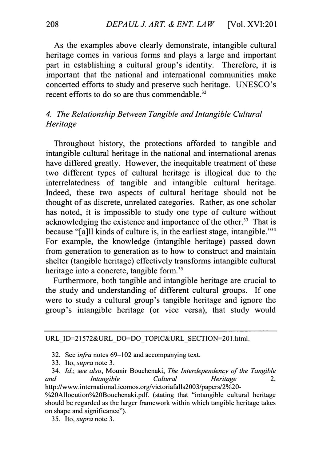 DePaul Journal of Art, Technology & Intellectual Property Law, Vol. 16, Iss. 2 [], Art. 2 208 DEPAULJ.ART &ENT LAW [Vol.