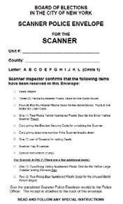 The Scanner Inspector detaches the receipt form from the Scanner Booklet and keeps it for his/her records.
