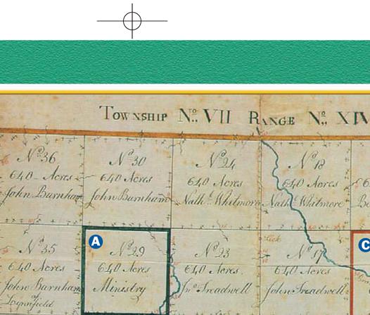 This map shows how a township, now in Meigs County, Ohio, was divided in 1787 into parcels of full square-mile