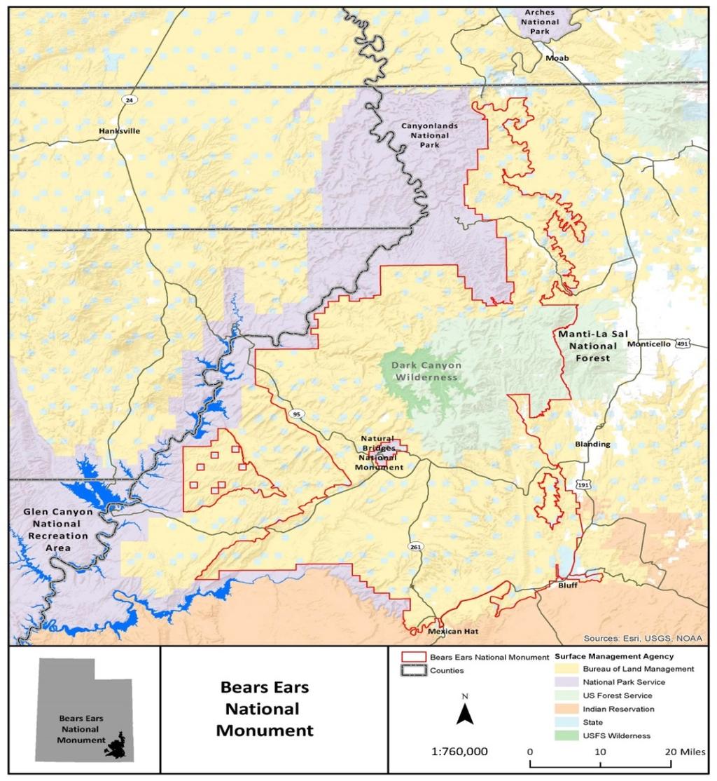 Case 1:17-cv-02590 Document 1 Filed 12/04/17 Page 20 of 61 71. Below is the final Bears Ears boundary map, from the Bureau of Land Management.