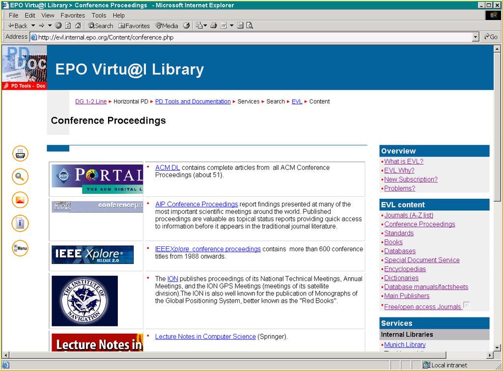 EVL - EPO Virtual Library