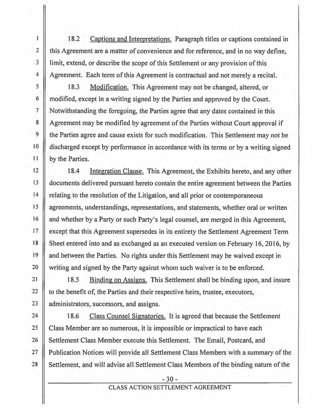 Case 5:15-cv-01143-RGK-SP Document 63-3 Filed 03/14/16 Page 32 of 59 Page ID #:801 18.2 Captions and Interpretations.