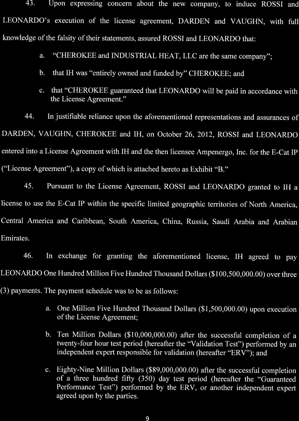 Case 1:16-cv-21199-CMA Document 1 Entered on FLSD Docket 04/05/2016 Page 9 of 27 43.