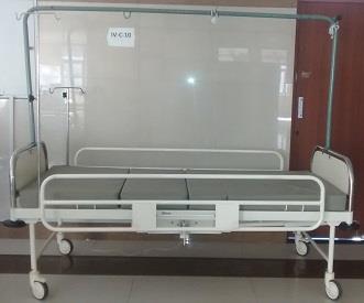 Orthopaedic Bed with Balkane Frame 04 Bedside locker Overall size: 400 mm x 400 mm x 820 mm Body consisting of 2 sides and back is made from one piece, made of 16 G MS CRCA sheet Top shall be fitted