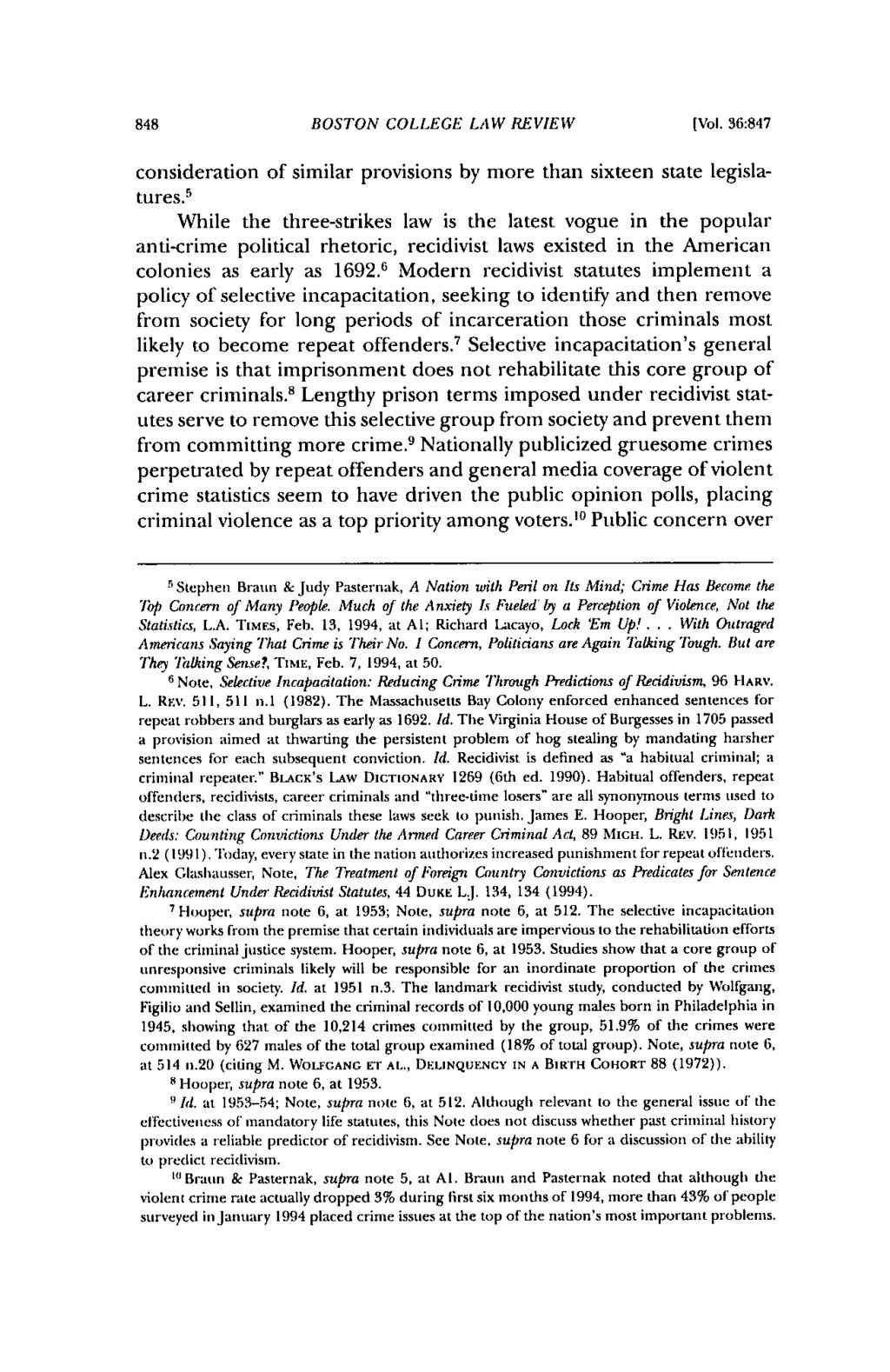 848 BOSTON COLLEGE LAW REVIEW [Vol. 36:847 consideration of similar provisions by more than sixteen state legislatures.